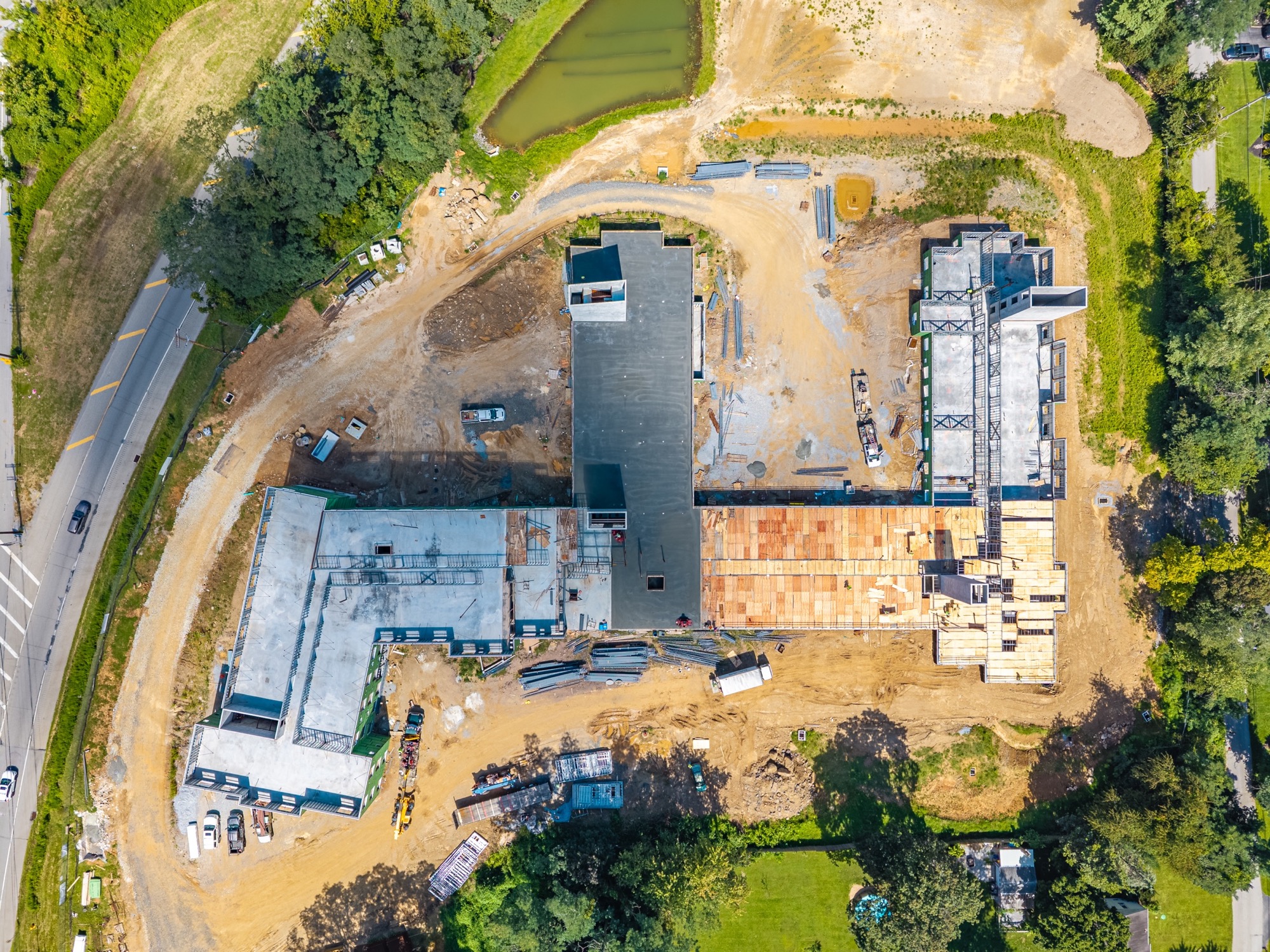 Top-down view of the High Street building in August
